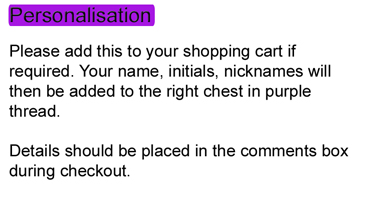 ADS - ** OPTIONAL ** RIGHT CHEST PERSONALISATION